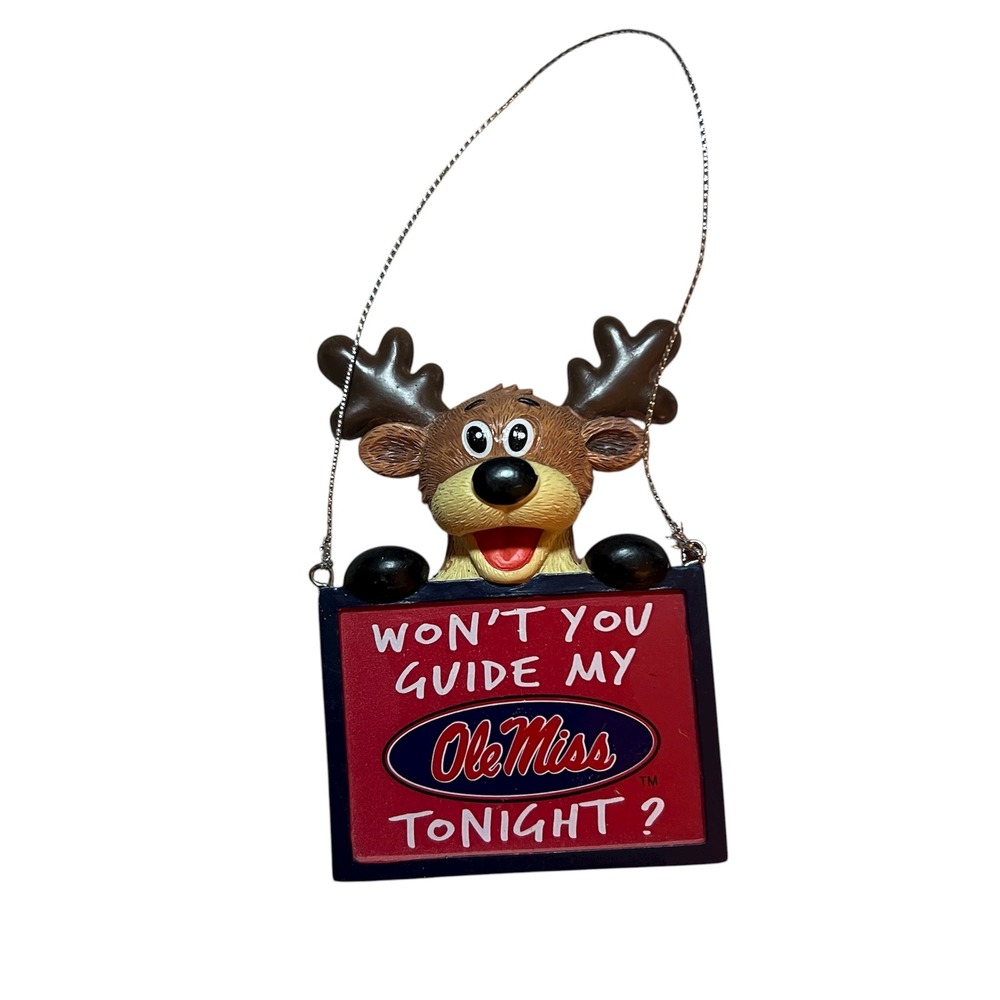 Ole Miss Rebel‎ Reindeer Ornament "Won't You Guide My Tonight?" College Football